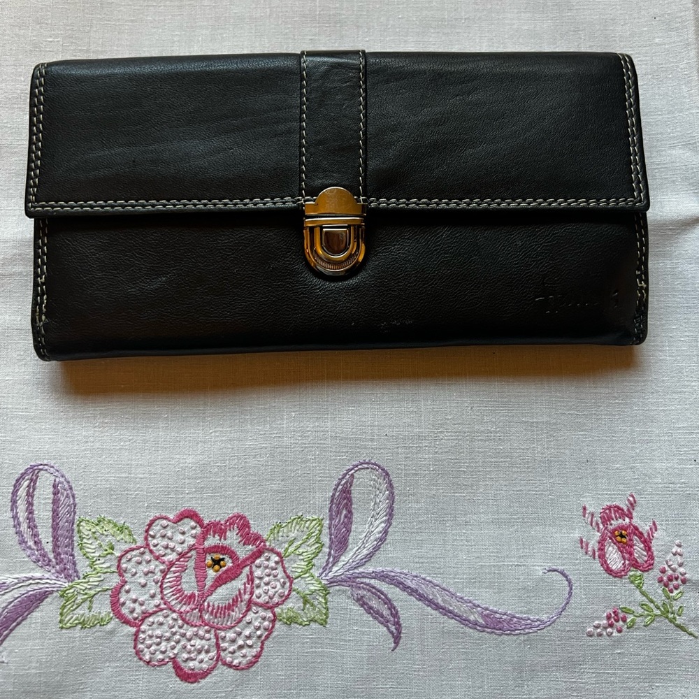 🖤 Harrods London Leather Wallet Cardholder 100% Authentic Signature Logo’s